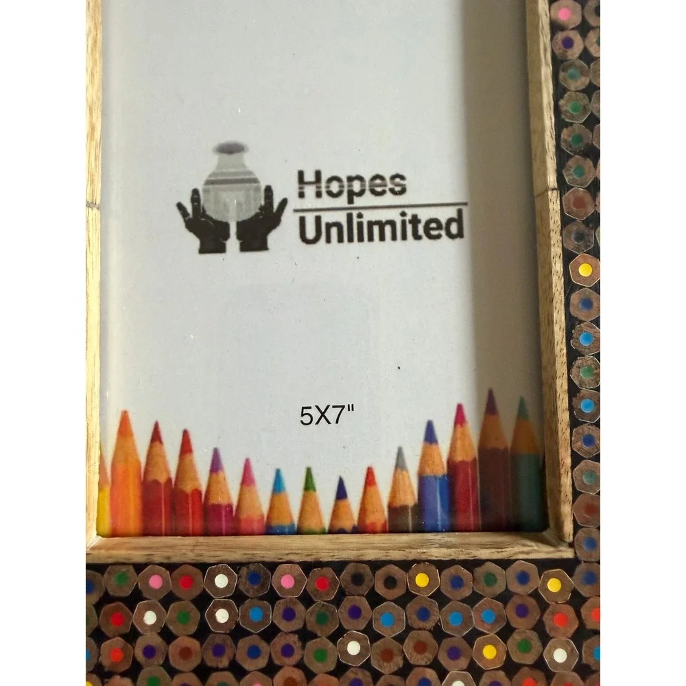 New Recycled Colored Pencils Picture Frame 5x7 Picture Opening Art Decor
